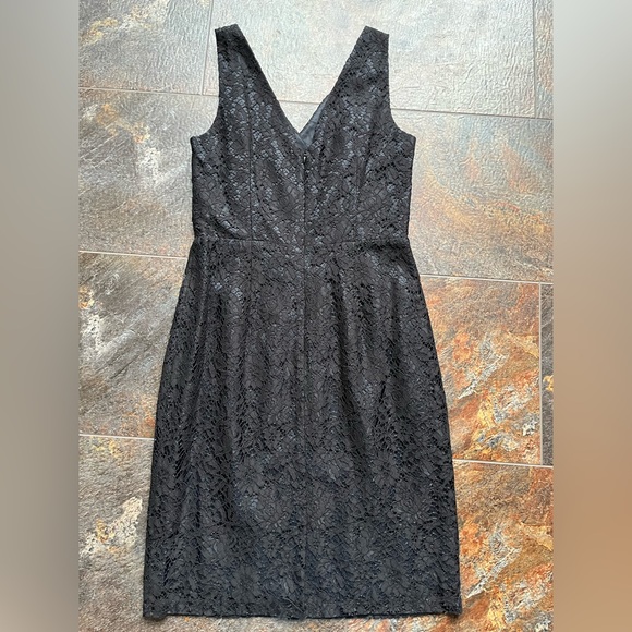 Women’s Donna Morgan Collection black sleeveless floral lace overlay dress. Sz.6 - Picture 6 of 16